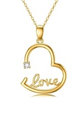 ravishing heart yellow gold baby necklace
